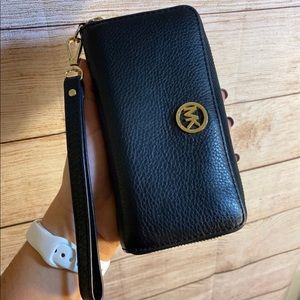 SOLD! Black pebble leather Michael Kors watch